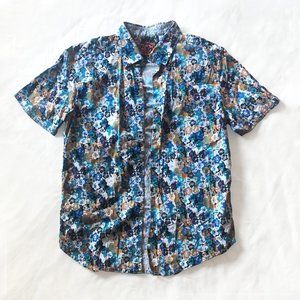 Robert Graham Ivydale Multicolor Short Sleeve Flower Print Button Up Shirt